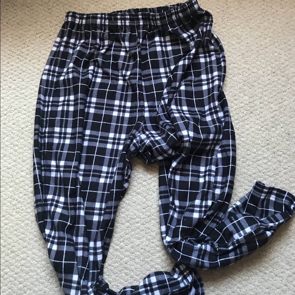 Plaid Black & White Pajama Pants